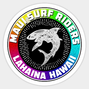 Surfing Maui Surf Riders Lahaina Hawaii Shark Shaka Surfer Sticker